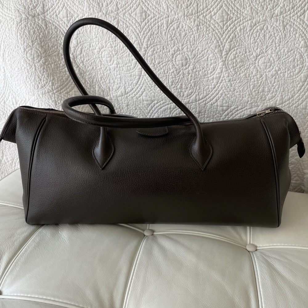 Leather mini duffle bag